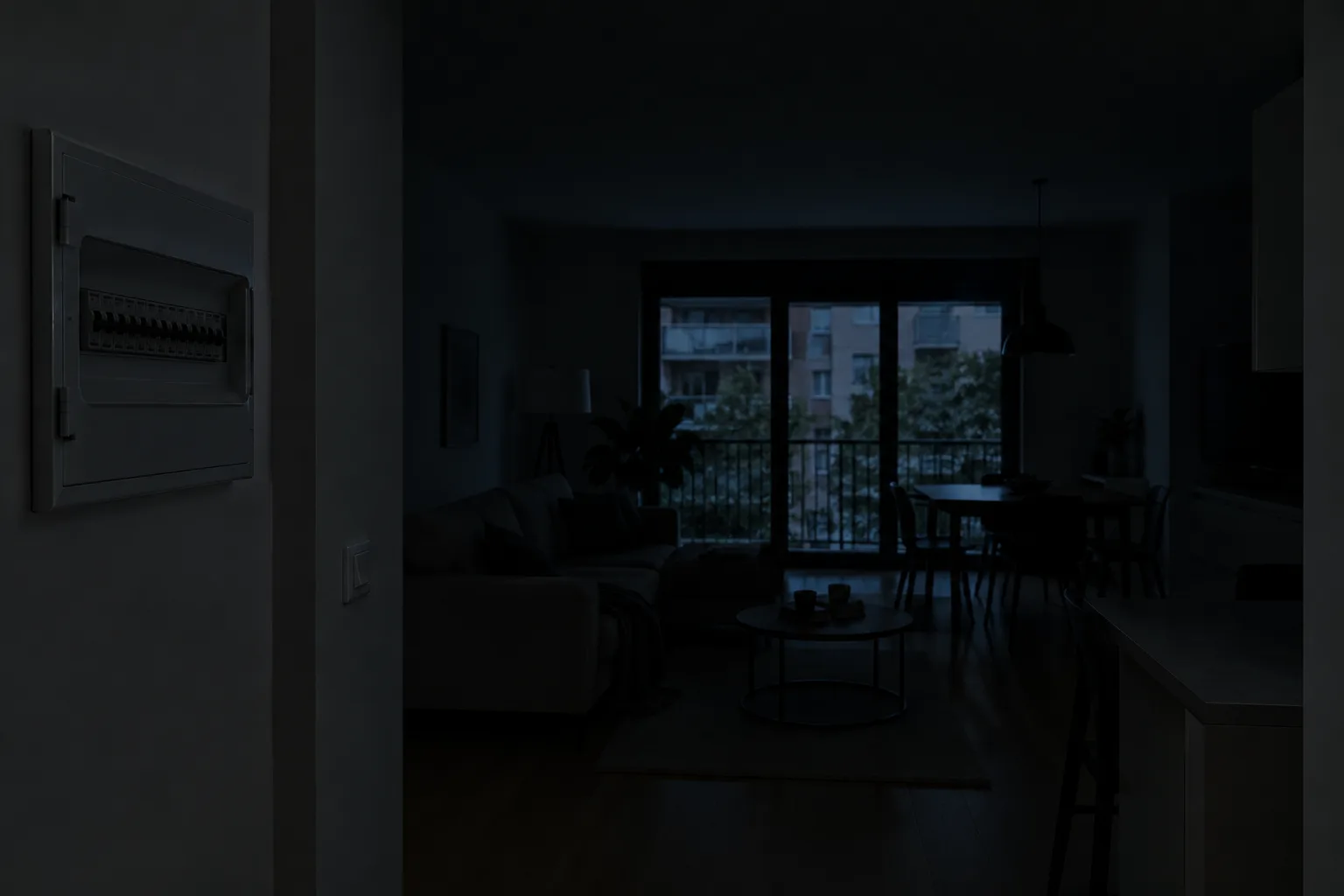 Una casa se queda sin luz a causa de una avería electrica. 